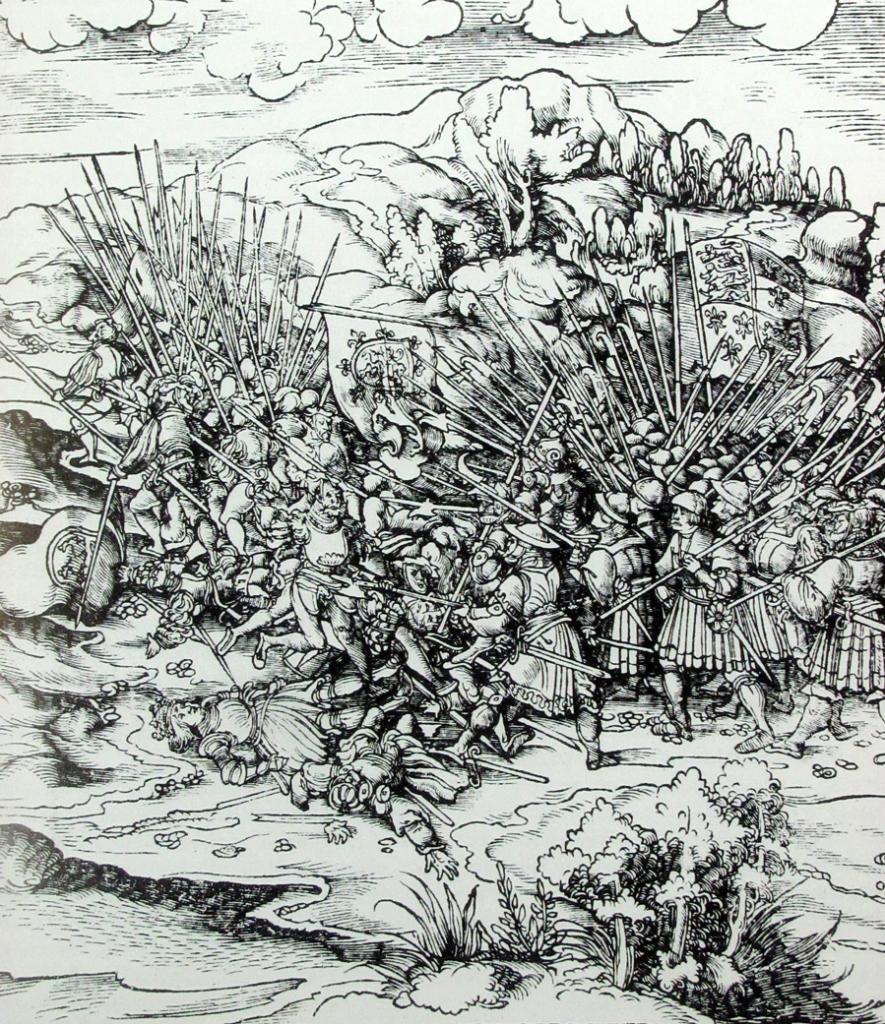 Contemporary depiction of the battle by German engraver Burckmaier
